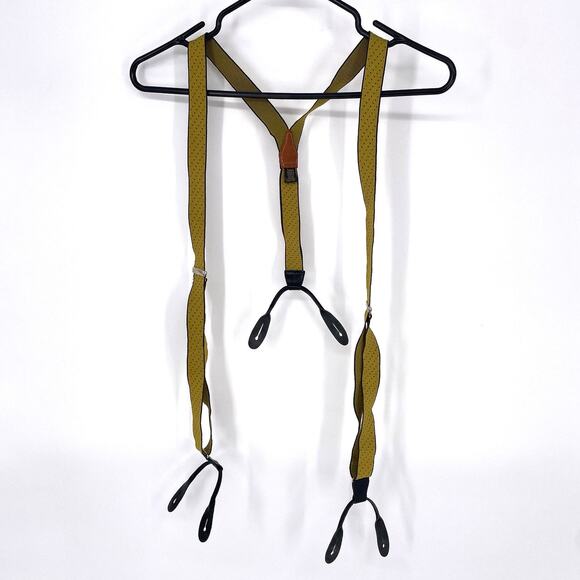 Banana Republic Gold Polka Dot Suspenders Made in United Kingdom - Picture 1 of 6